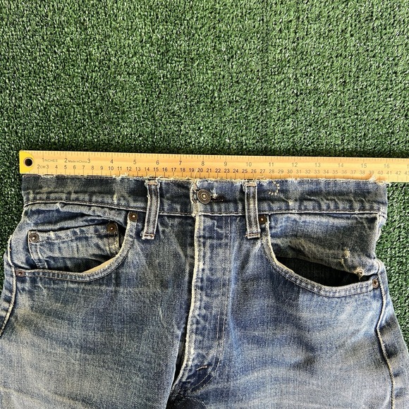 VTG 70s Mens Levi's 505-0217 Blue Jeans 32x34 Single Stitch #5 Btn Talon Repairs - Picture 14 of 16